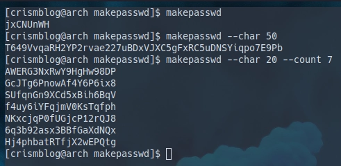 passwords generated with makepasswd